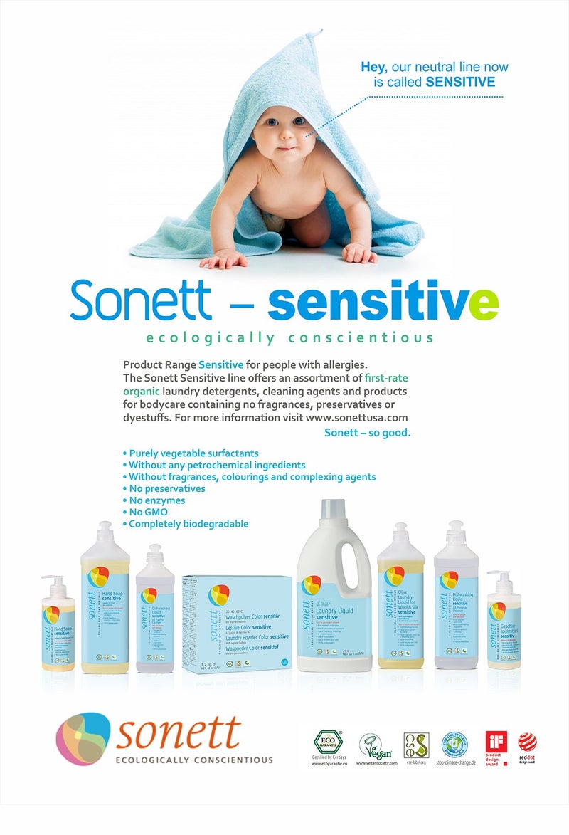 Sonett Organic Hand Soap Sensitive Liquid Body Care Suitable For Hands, Face And Body (1 Count) Certified Organically Grown - Image 1